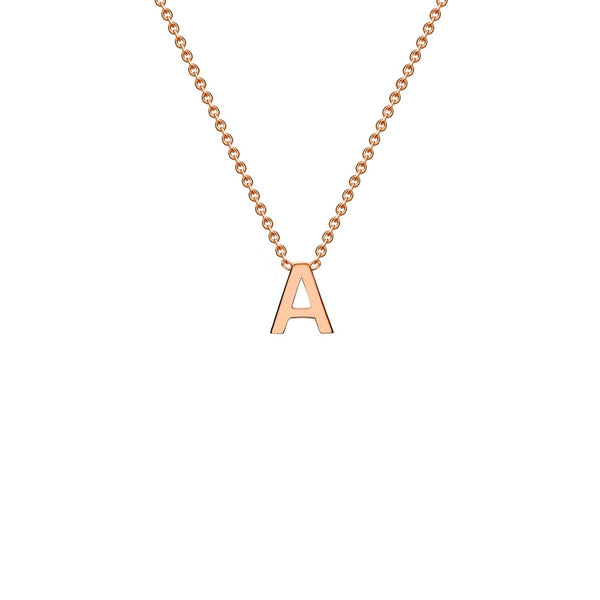 9ct Rose Gold 'A' Initial Adjustable Letter Necklace 38/43cm