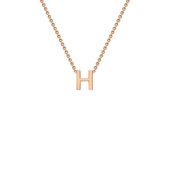 9ct Rose Gold 'H' Initial Adjustable Letter Necklace 38/43cm