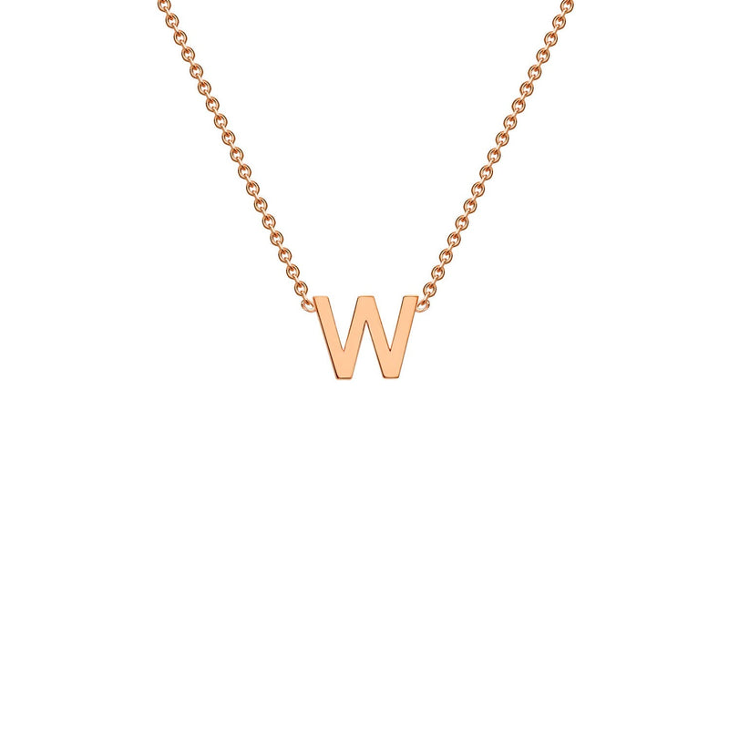 9ct Rose Gold 'W' Initial Adjustable Letter Necklace 38/43cm