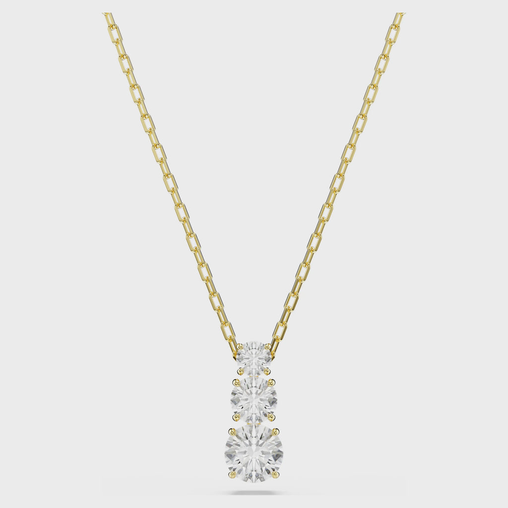 Stilla Attract pendant Round cut, White, 18k gold finish 5723298