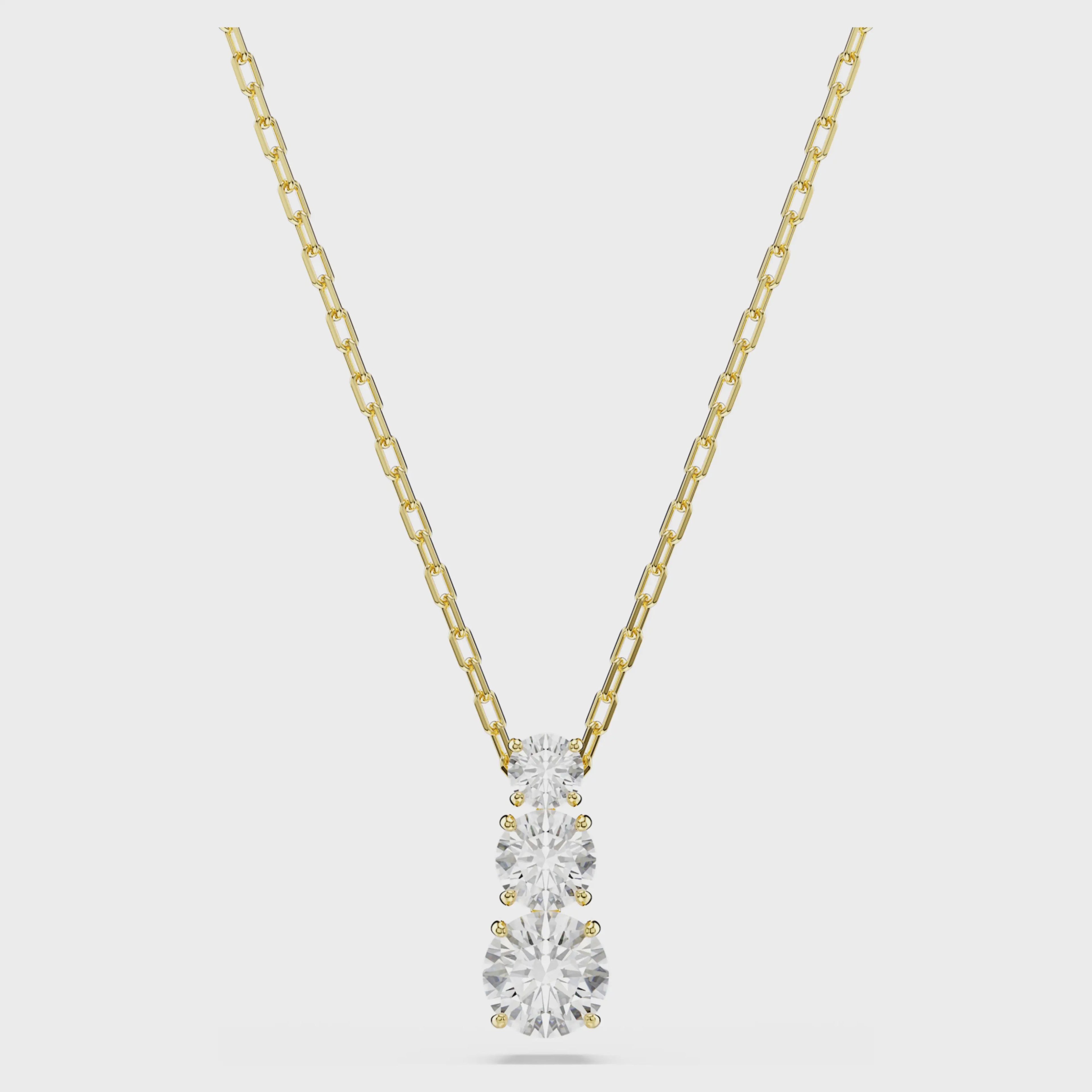 Stilla Attract pendant Round cut, White, 18k gold finish 5723298