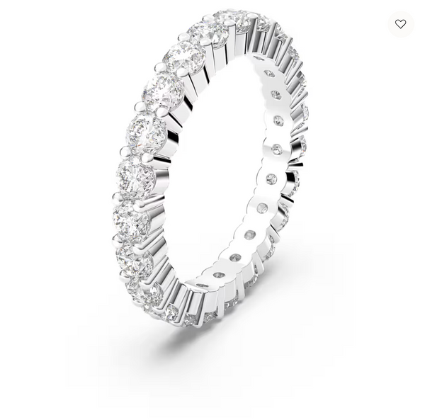 Matrix Vittore ring Round cut, White, Rhodium plated