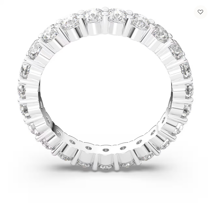 Matrix Vittore ring Round cut, White, Rhodium plated