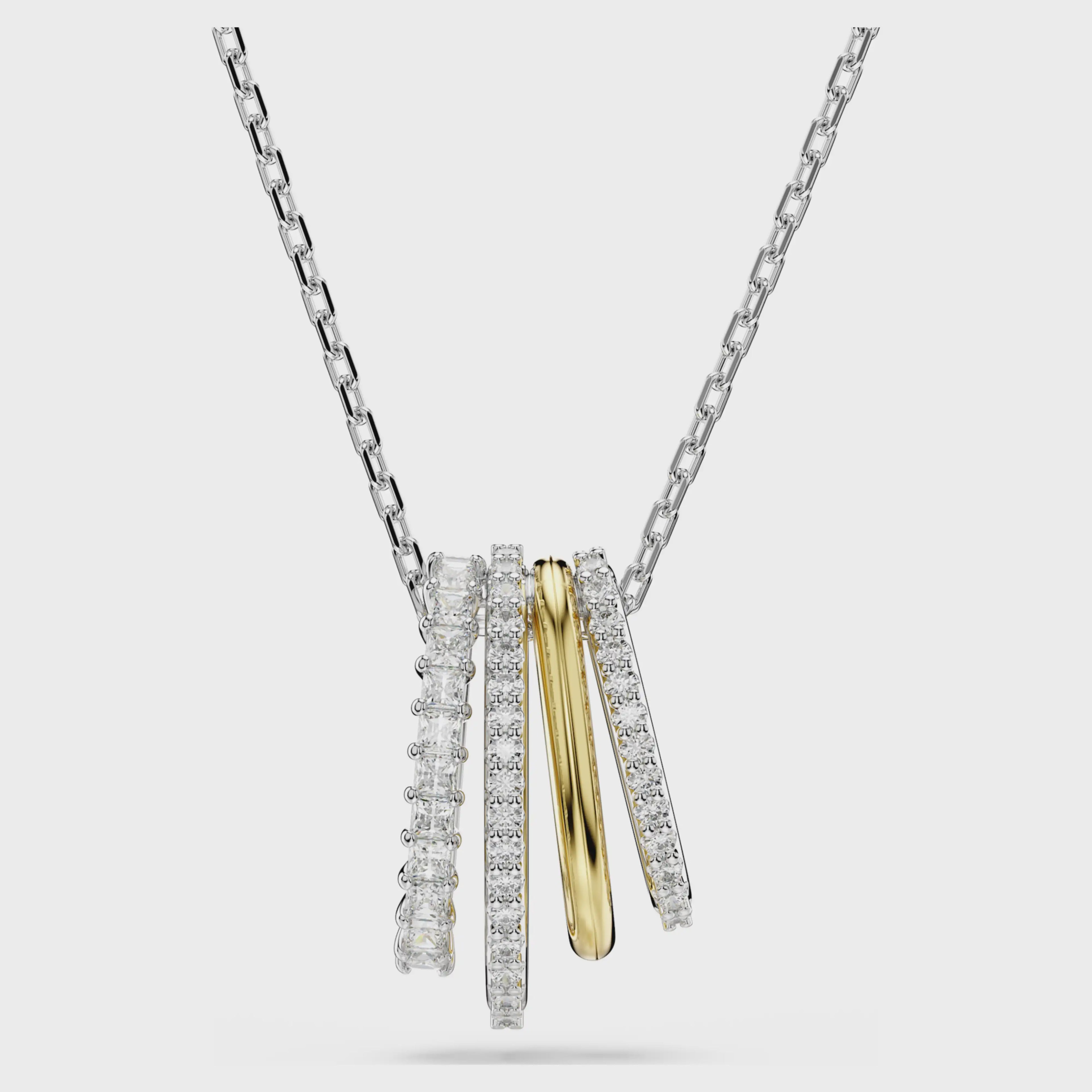 Hyperbola pendant Mixed cuts, White, Mixed metal finish 5696626