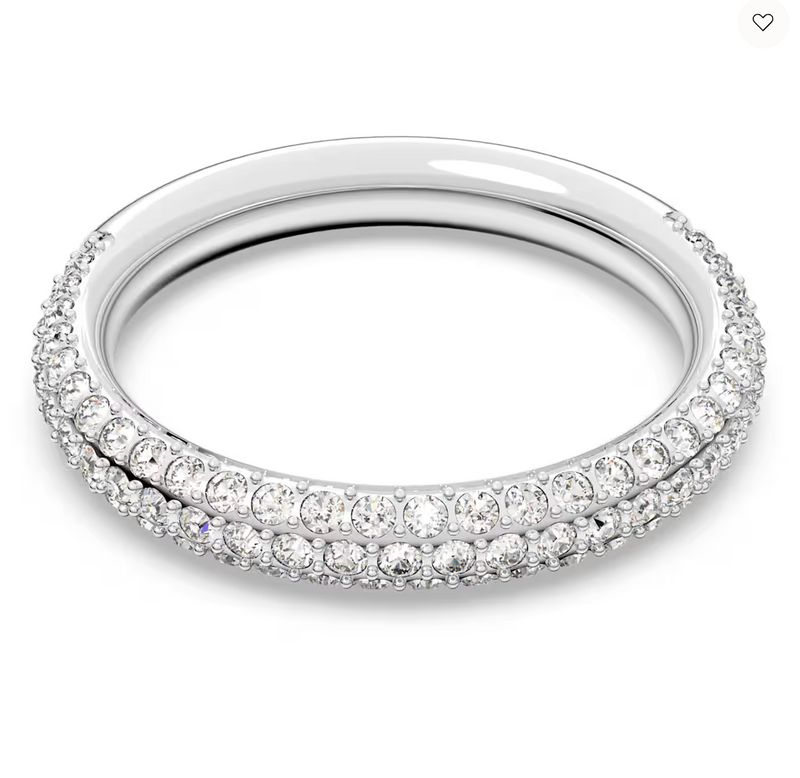 Dextera ring White, Rhodium plated