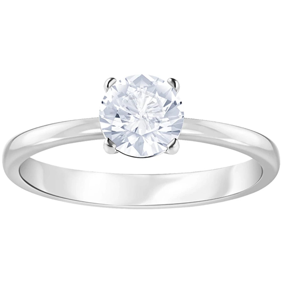 Attract Round ring White Rhodium plated 5368542 Size 55