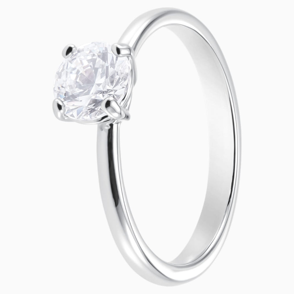 Attract Round ring White Rhodium plated 5368542 Size 55