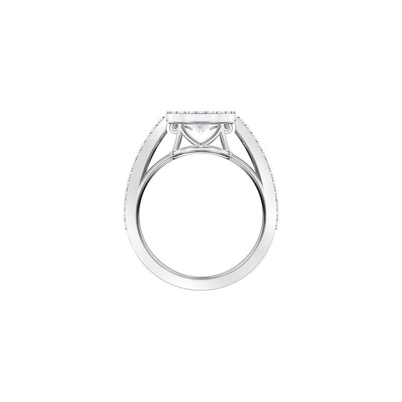 Sparkling Dance Round Ring White, Rhodium plating