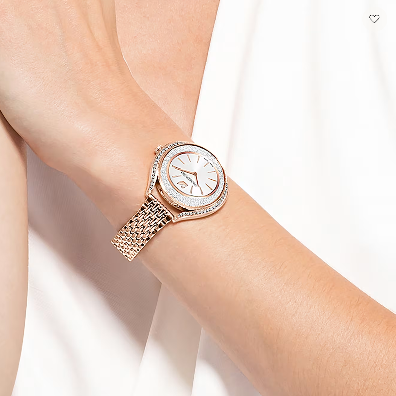 Crystalline aura watch, Swiss Made, Metal bracelet, Rose gold tone, Rose gold-tone finish  5519459