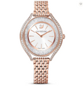 Crystalline aura watch, Swiss Made, Metal bracelet, Rose gold tone, Rose gold-tone finish  5519459