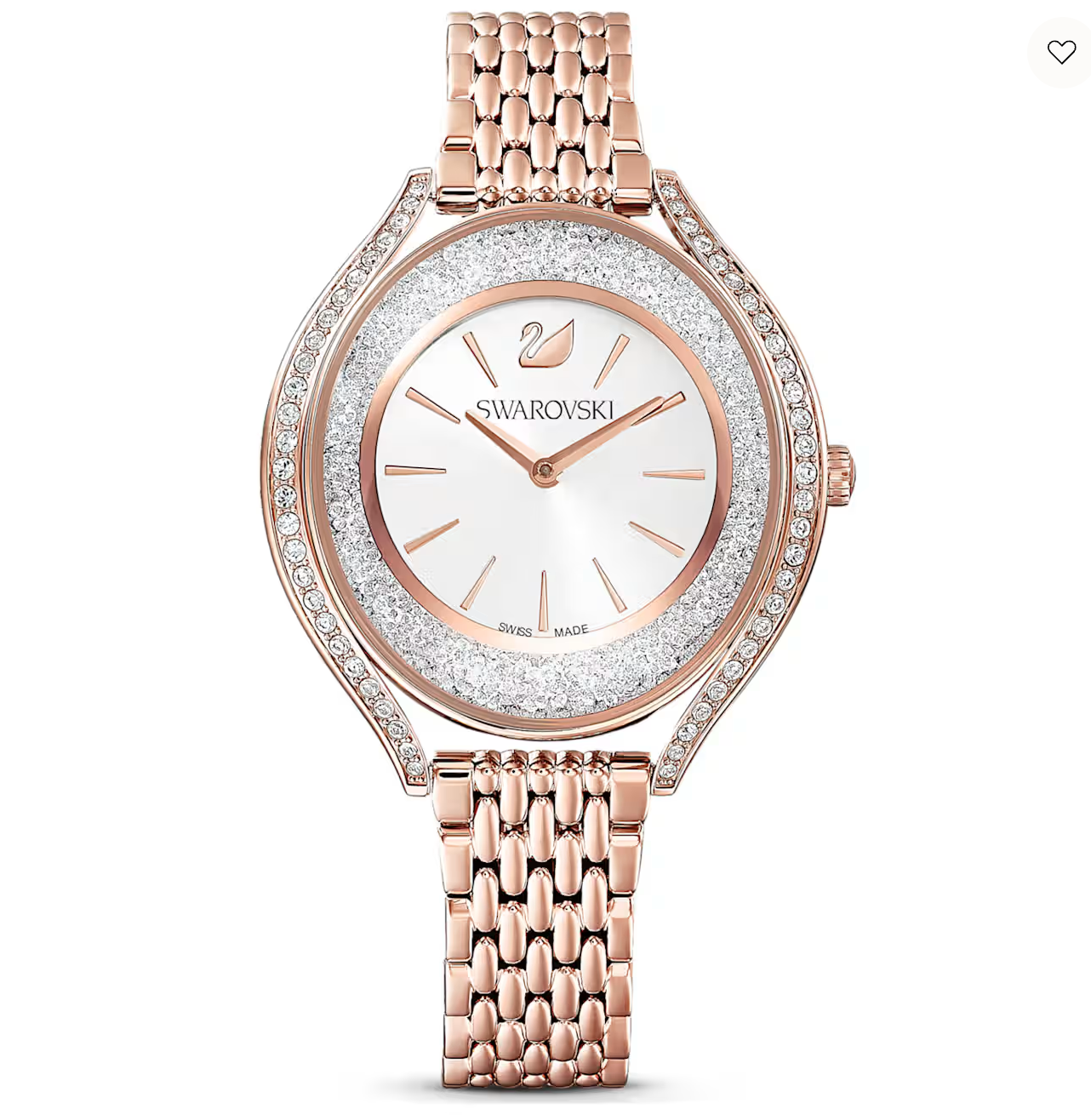 Crystalline aura watch, Swiss Made, Metal bracelet, Rose gold tone, Rose gold-tone finish  5519459