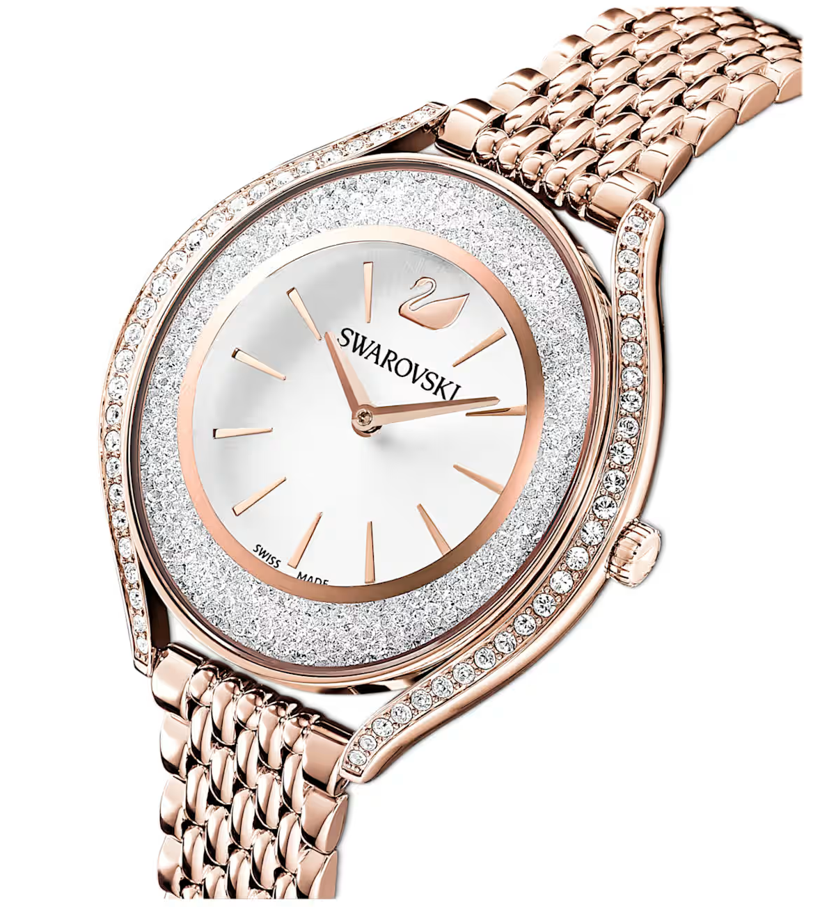 Crystalline aura watch, Swiss Made, Metal bracelet, Rose gold tone, Rose gold-tone finish  5519459