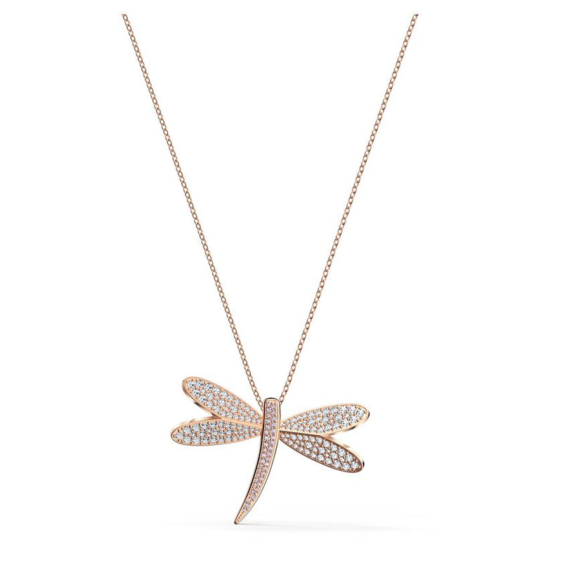 Eternal Flower Necklace White, Rose-gold tone plated