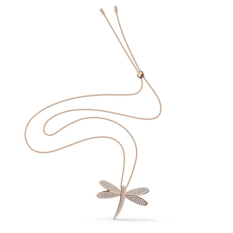 Eternal Flower Necklace White, Rose-gold tone plated