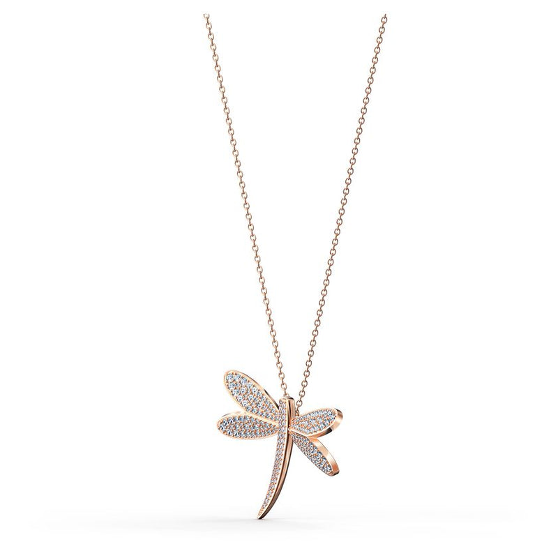 Eternal Flower Necklace White, Rose-gold tone plated