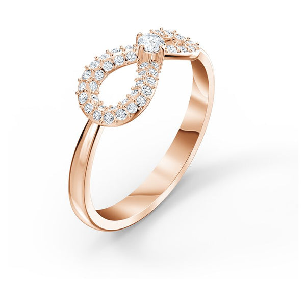 Swarovski Infinity Ring White, Rose-gold tone plated