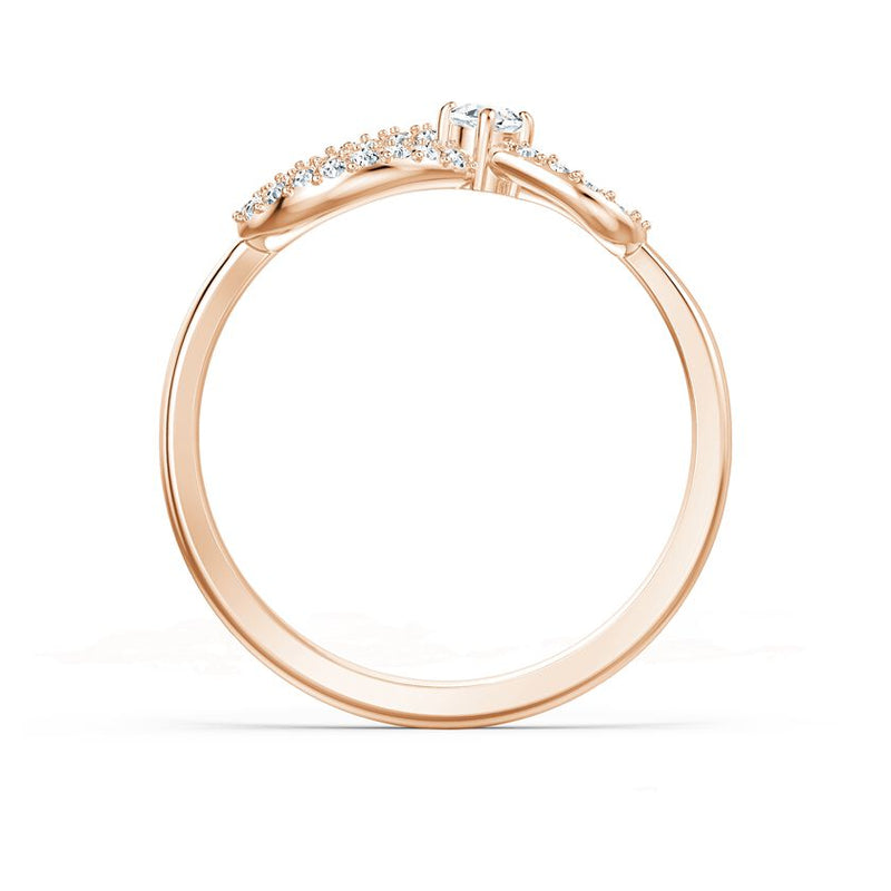 Swarovski Infinity Ring White, Rose-gold tone plated