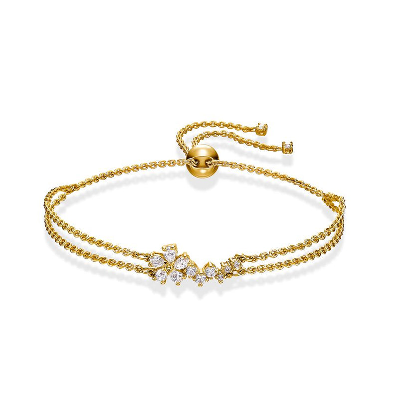 Botanical Bracelet White, Gold-tone plated