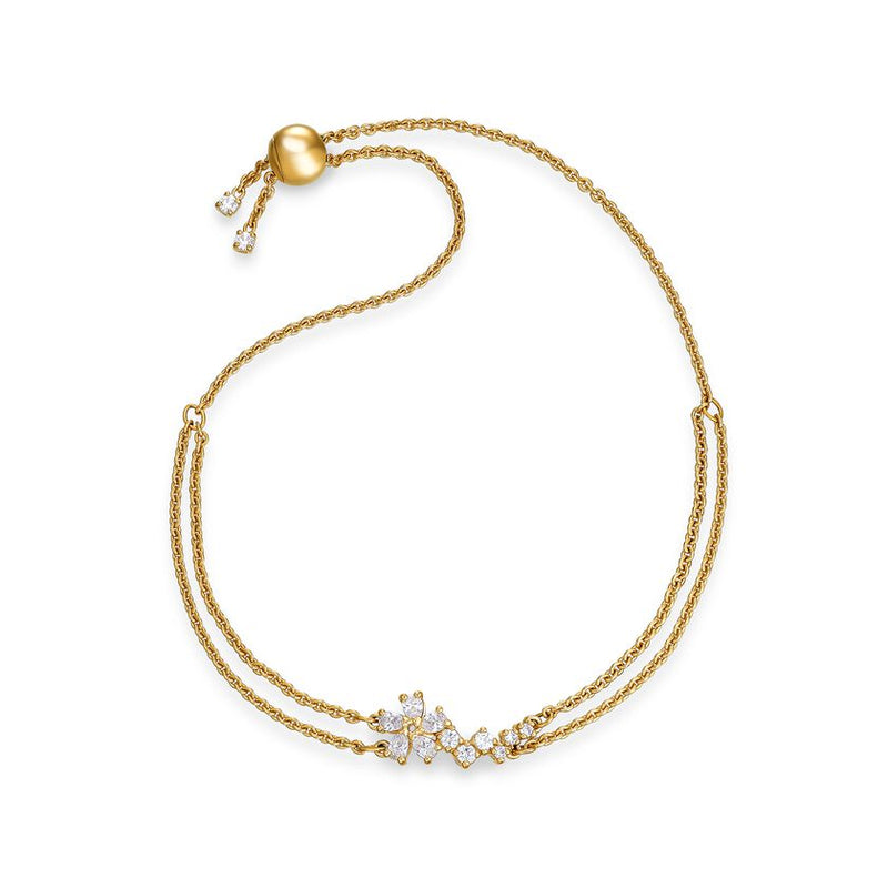 Botanical Bracelet White, Gold-tone plated