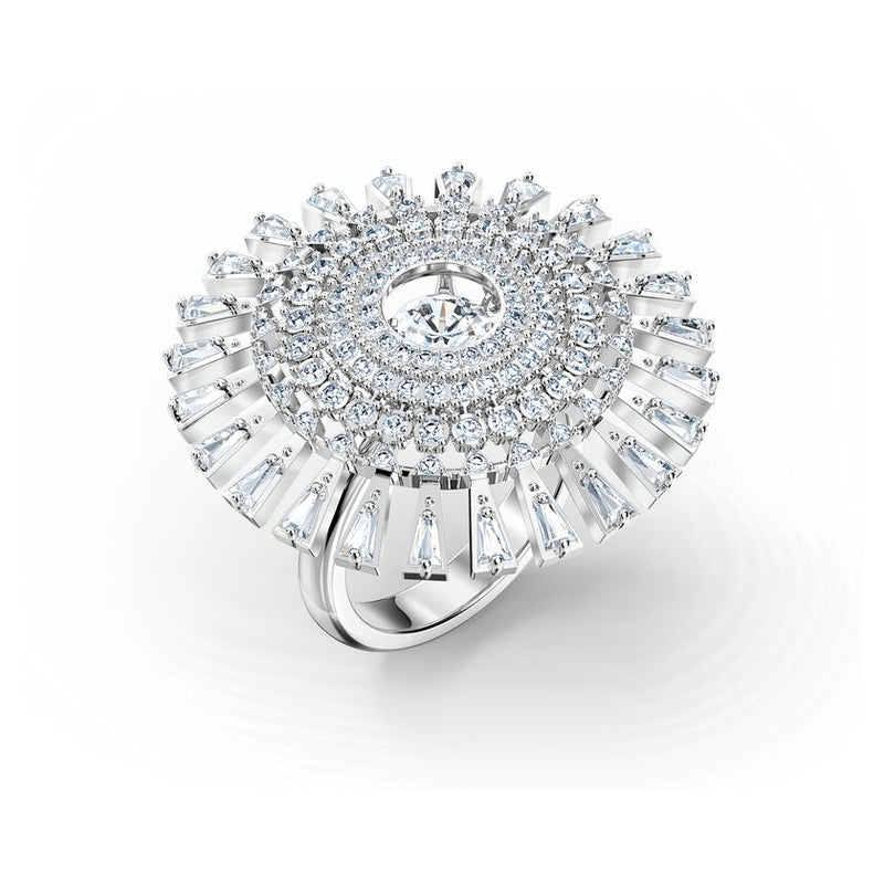 Swarovski Sparkling Dance Dial Up Ring White, Rhodium plated