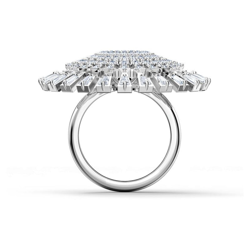 Swarovski Sparkling Dance Dial Up Ring White, Rhodium plated