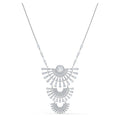 Sparkling Dance Dial Up Necklace Large, White, Rhodium plated 5564432