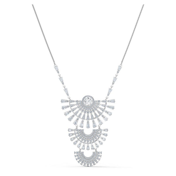 Swarovski Sparkling Dance Dial Up Necklace Large, White, Rhodium plated