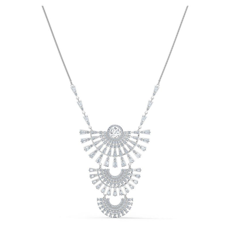 Swarovski Sparkling Dance Dial Up Necklace Large, White, Rhodium plated