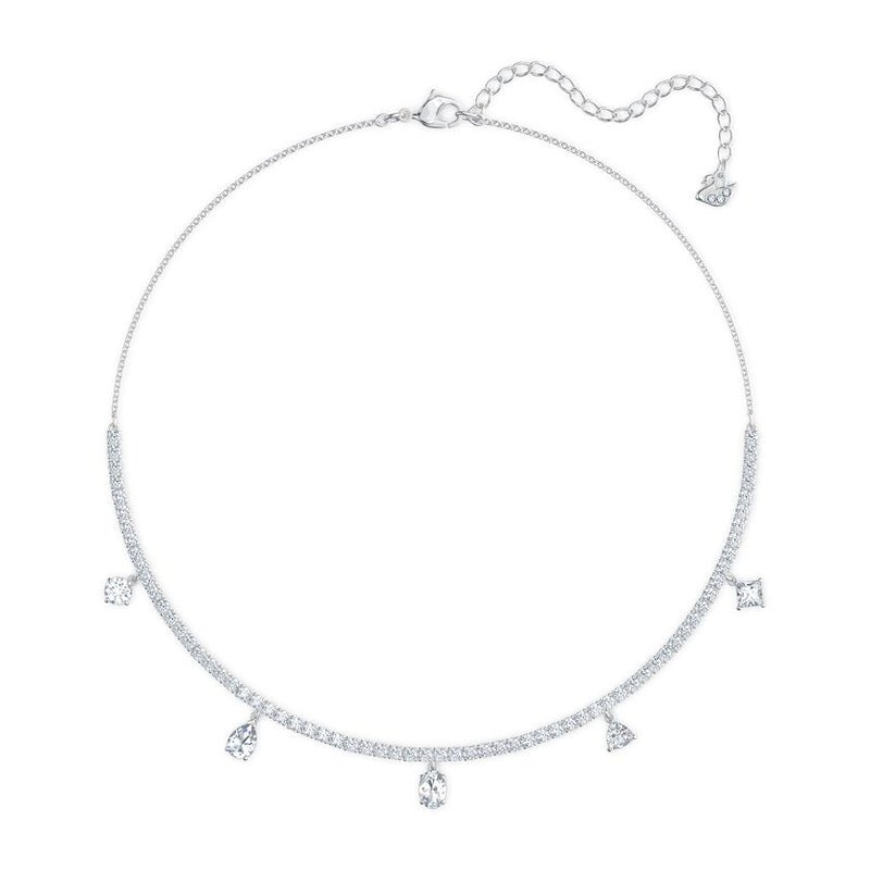 Tennis Deluxe Mixed Set White, Rhodium plated