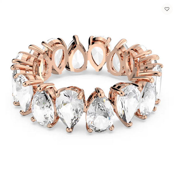 Matrix Vittore ring Drop cut, White, Rose gold-tone plated