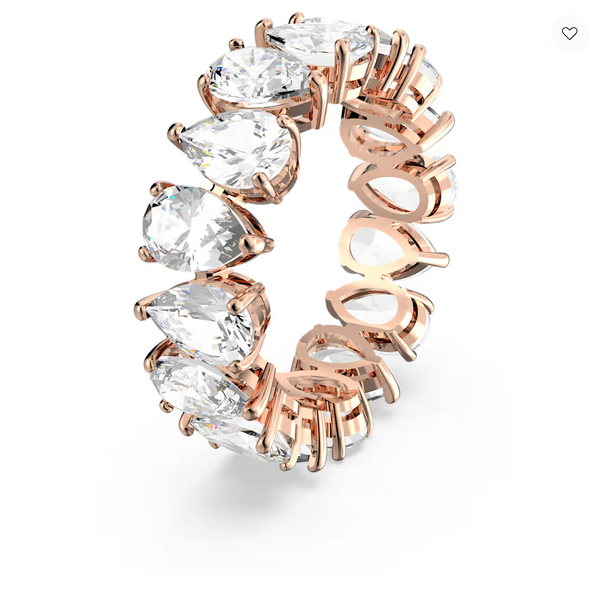 Matrix Vittore ring Drop cut, White, Rose gold-tone plated