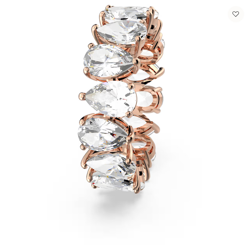 Matrix Vittore ring Drop cut, White, Rose gold-tone plated