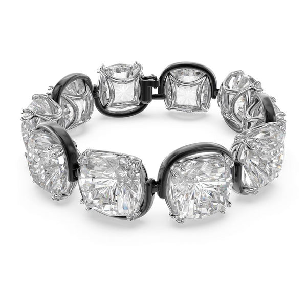 Harmonia bracelet Cushion cut, White, Mixed metal finish