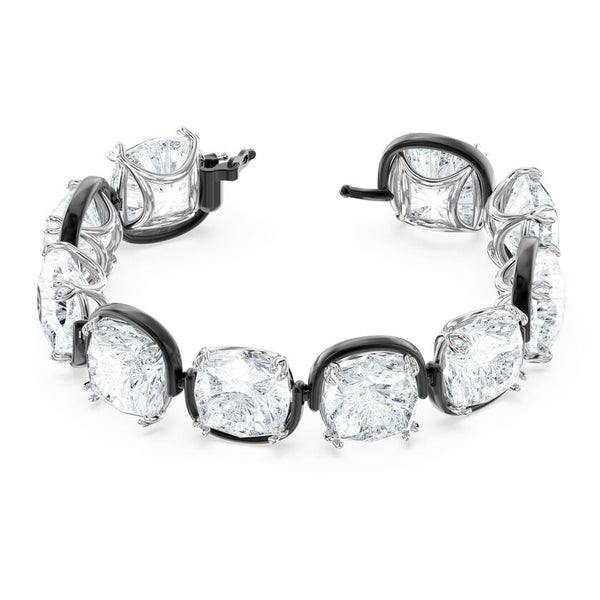 Harmonia bracelet Cushion cut, White, Mixed metal finish