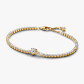 Heart 14k gold-plated bracelet with clea 560041C01-16 (High Resolution)