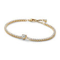 Heart 14k gold-plated bracelet with clea 560041C01-20