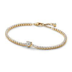Heart 14k gold-plated bracelet with clea 560041C01-20