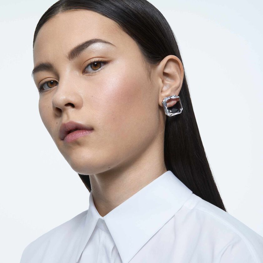 Mesmera Single Square Cut Crystal Clip On Earring 5600756