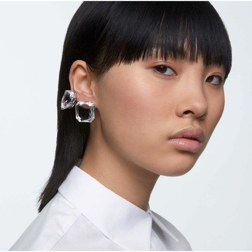 Mesmera Single Square Cut Crystal Clip On Earring 5600756