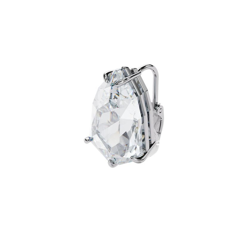 Mesmera earring Trilliant cut crystal, White, Rhodium plated