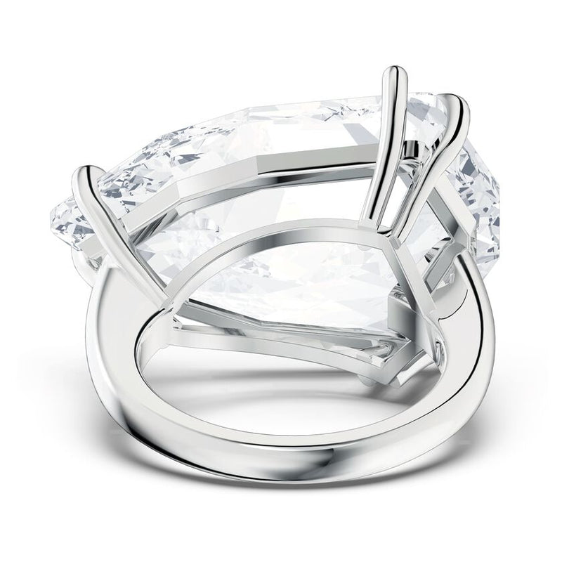 Mesmera cocktail ring White, Rhodium plated