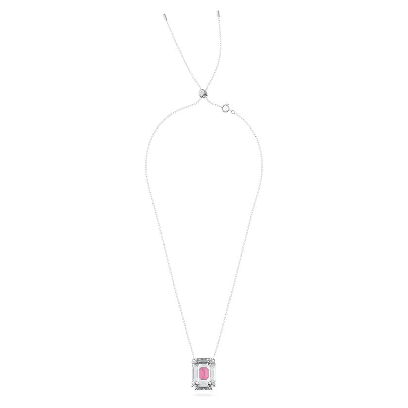 Chroma necklace Pink, Rhodium plated