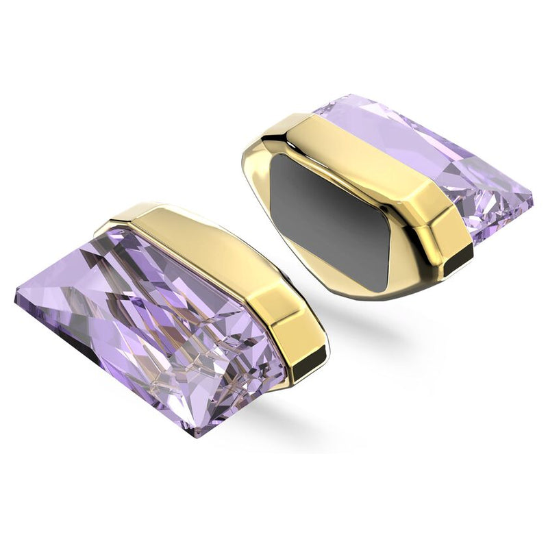 Lucent ear cuff Single, Magnetic, Purple, Gold-tone plated