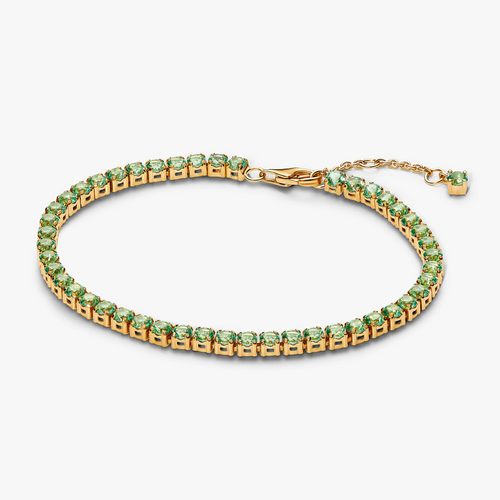 14k gold-plated bracelet with mint green crystal 561469C02-18 (High Resolution)