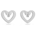 Una Swan Heart Clip On White Crystal Earrings  5626172