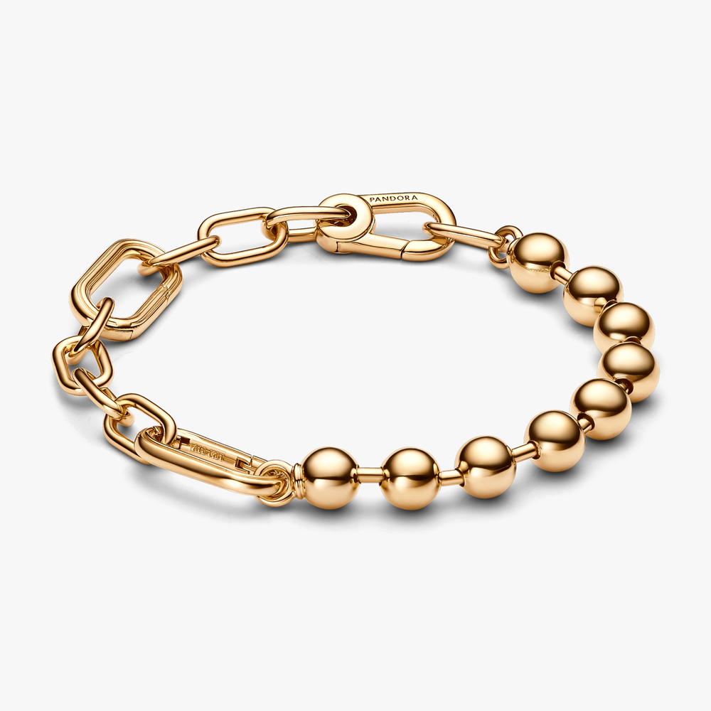 14k Gold-plated bead and link bracelet 562793C00-3 (High Resolution)