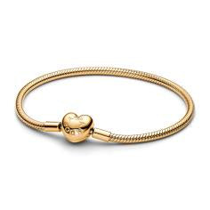Pandora Moments Heart Clasp Snake Chain Bracelet 563050C00-19