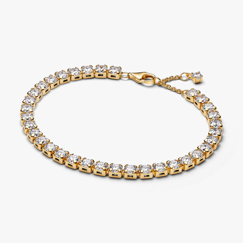 14k gold-plated tennis bracelet with cle 563539C01-18 (High Resolution)