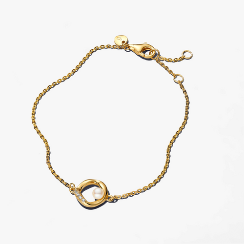 14k gold-plated bracelet with treated wh 563830C01-18 (High Resolution)