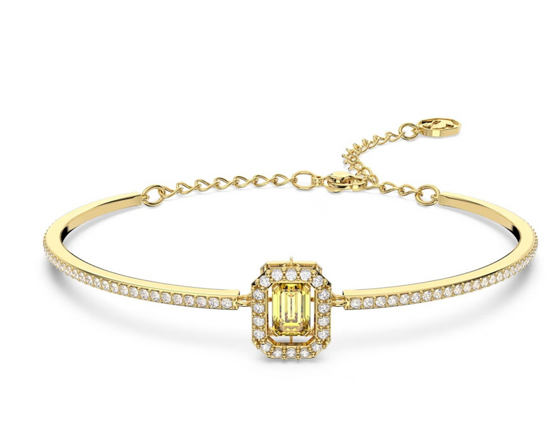 Una Bangle Octagon Cut, Yellow, Gold-Tone Plated